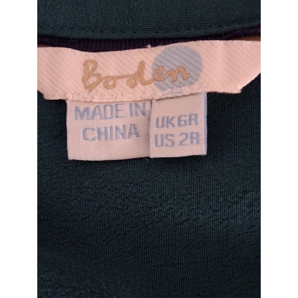 Boden Forest Green Button Down Midi Dress Gold Hardware Epaulettes Womens 2R - Picture 3 of 7
